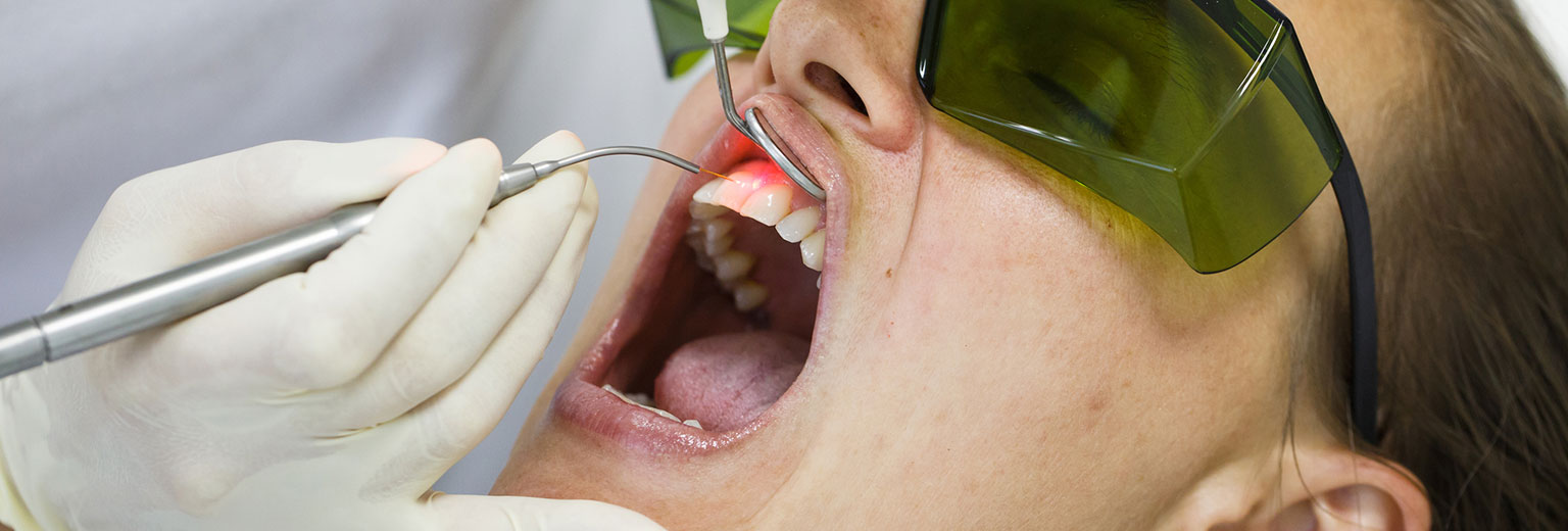 Patient having a dental treatment